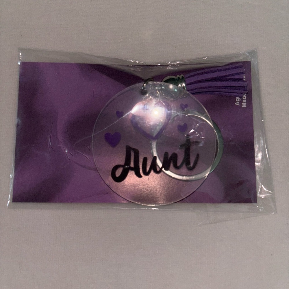 Purple Aunt Keychain with Tassel